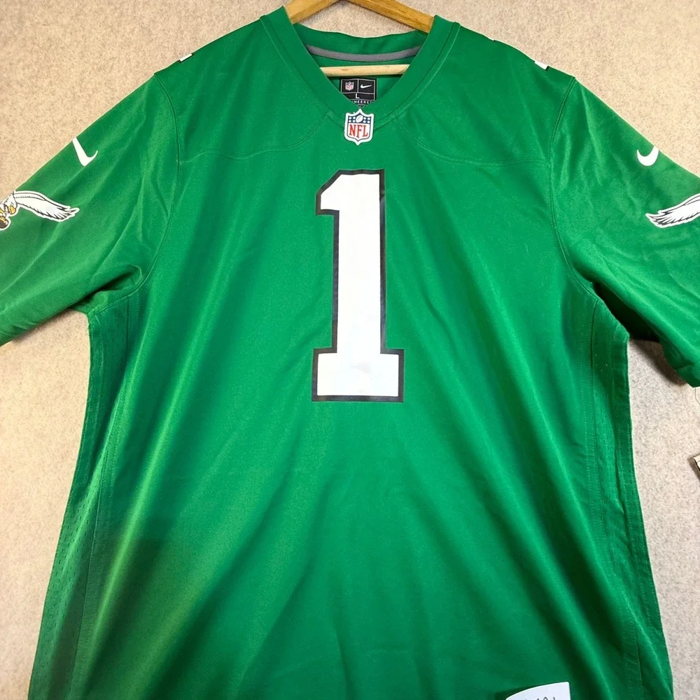 NWT Nike NFL Philadelphia Eagles Jalen Hurts #1 Kelly Green Throwback Jersey  L